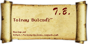 Tolnay Bulcsú névjegykártya